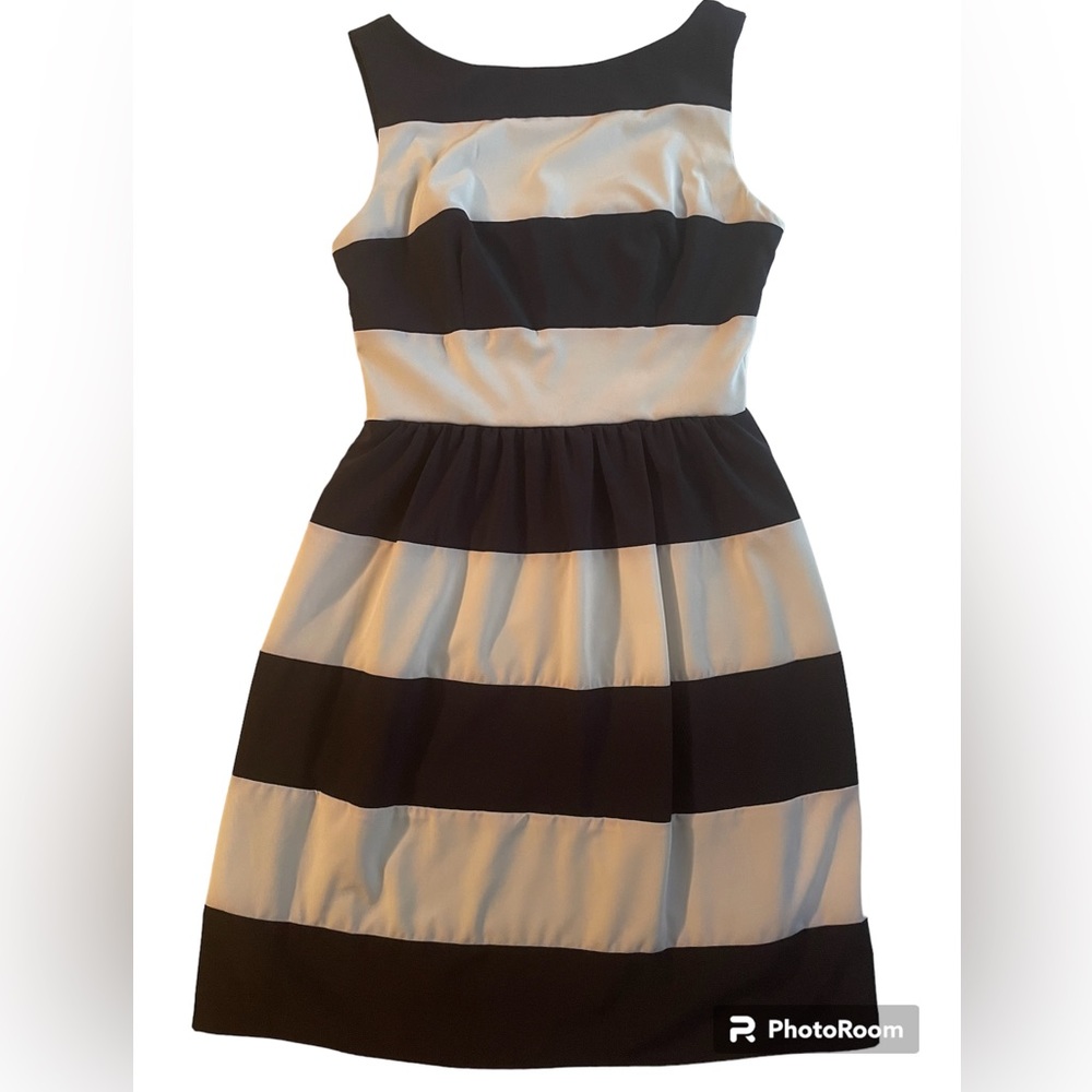 Navy Blue and White Stripe Dress